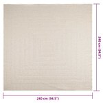 vidaXL Tapis ZIZUR crème 240x240 cm aspect de jute intérieur extérieur