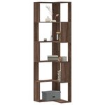 vidaXL Bibliothèque d'angle à 5 niveaux chêne marron bois d'ingénierie