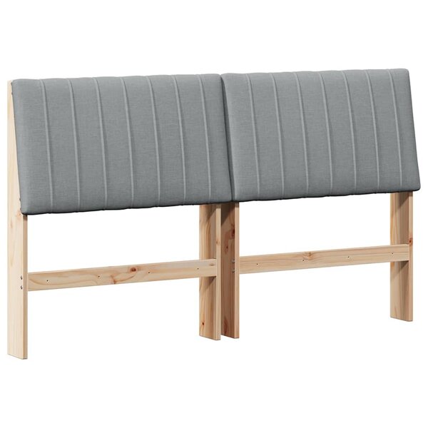 vidaXL Tête de lit capitonnée Gris clair 160 cm Pin massif
