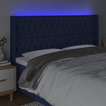 vidaXL Tête de lit à LED Bleu 203x16x118/128 cm Tissu