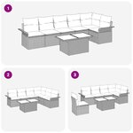 vidaXL Ensemble de canapé de jardin 7 Pièces Beige Poly rotin