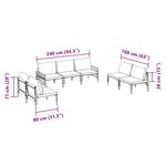 vidaXL Ensemble de canapé de jardin 7 Pièces Anthracite Acier