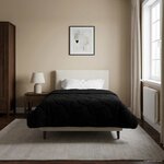 vidaXL Duvet d'été simple Matelassé Noir 155 x 200 cm