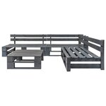 vidaXL Salon de jardin palette 4 Pièces Bois Gris