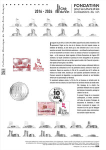 Document philatélique - 10 ans de la cité du Vin - Bordeaux