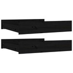 vidaXL Tiroirs de lit 2 Pièces Noir Bois de pin massif