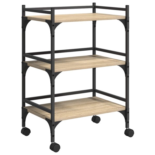 vidaXL Chariot de cuisine Chêne Sonoma 50 x 35 x 75 5 cm