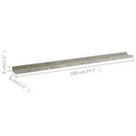 vidaXL Étagères murales 2 Pièces Gris béton 100x9x3 cm