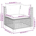 vidaXL Salon de jardin 5 Pièces avec coussins gris résine tressée
