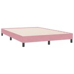 vidaXL Sommier à lattes de lit avec matelas et LED rose 160x220 cm velours