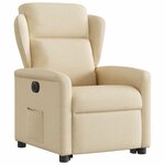 vidaXL Fauteuil inclinable électrique crème tissu
