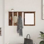 vidaXL Porte-manteau mural avec étagère Chêne fumé 85 x 10 x 45 cm