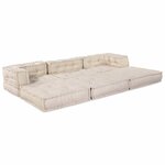 vidaXL Canapé modulaire 3 Pièces Crème 70 x 70 x 56 cm tissu