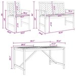 vidaXL Ensemble de salle à manger pour jardin 5 Pièces Marron