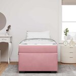 vidaXL Cadre de lit avec matelas Rose 100 x 200 cm tissu