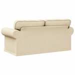 vidaXL Canapé Crème 215 x 82 x 80 cm tissu