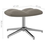 vidaXL Chaise de relaxation avec tabouret Gris clair Velours