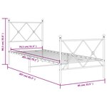 vidaXL Cadre de lit métal sans matelas avec pied de lit blanc 80x200cm