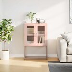 vidaXL Buffet haut rose 68x39x107 cm acier