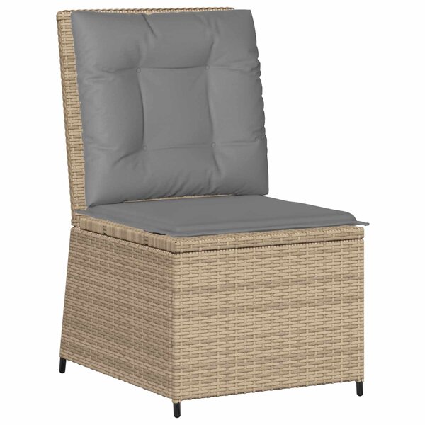 vidaXL Canapé de jardin avec coussin Beige et gris polyrotin