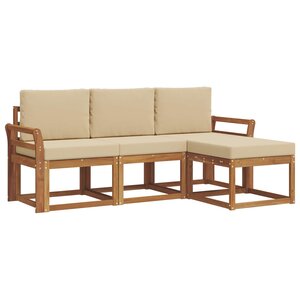 vidaXL Ensemble de canapés d'extérieur 4 pc Naturel et Beige