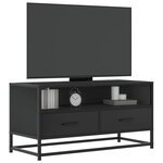 vidaXL Meuble TV noir 80x34 5x40 cm bois d'ingénierie et métal