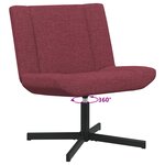 vidaXL Chaise Pivotante Rouge vin Tissu polyester avec base en métal