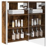 vidaXL Armoire Miroir de Salle de Bain Chêne fumé 33 x 11 5 x 50 cm