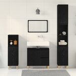 vidaXL Ensemble de cabinets de salle de bain de 3 pièces Chêne noir Bois d'ingénierie