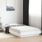 vidaXL Cadre de lit avec lumières LED blanc 90x200cm bois d'ingénierie