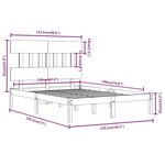 vidaXL Cadre de lit bois massif 120x190 cm petit double