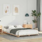 vidaXL Cadre de lit surélevé Marron 120 x190 cm Bois massif en pin