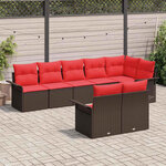 vidaXL Ensemble de canapé de jardin 8 Pièces Marron polyrotin