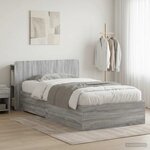vidaXL Cadre de lit avec rangement Sonoma gris 80 x 200 cm