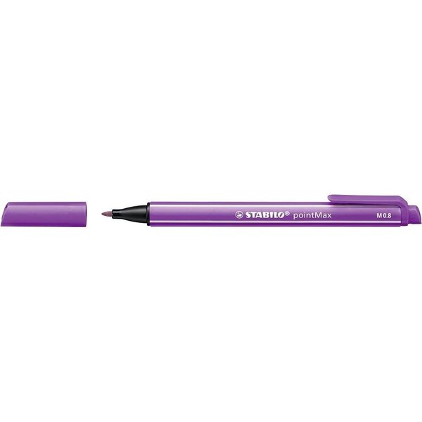 Stylo feutre pointMax pointe moyenne 0.8mm lilas x 10 STABILO