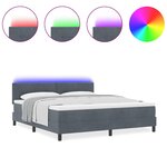 vidaXL Lit à ressorts avec matelas Gris foncé 180 x 200 cm Velours