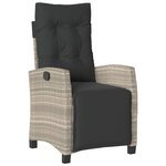 vidaXL Ensemble à manger de jardin et coussins 7 Pièces gris clair rotin