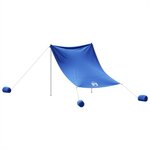vidaXL Auvent de plage avec ancres de sable bleu 214x236 cm