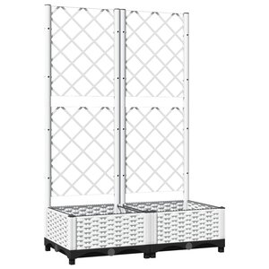 vidaXL Jardinière avec treillis Blanc 80x40x121 5 cm PP