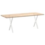 vidaXL Pieds de table à manger en forme de X  2 pièces  blanc  57 x (72-73) cm  acier