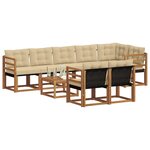 vidaXL Ensemble de canapés d'extérieur 9 Pièces Naturel et Beige