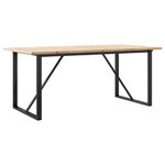 vidaXL Table à manger cadre en O 180x90x75 5 cm bois pin massif fonte