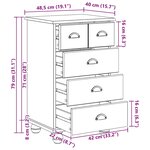 vidaXL Commode ASKIM Blanc 45.8 x 40 x 79 cm Bois de pin massif