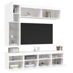 vidaXL Ensemble de meubles TV muraux 7 Pièces avec lumières LED blanc