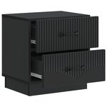 vidaXL Cabinet de chevet avec tiroir 2 Pièces Noir 43 x 34 5 x 44 5 cm