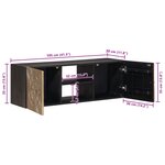vidaXL Meuble TV avec étagère avec stockage Laiton 105 x 30 x 35 cm