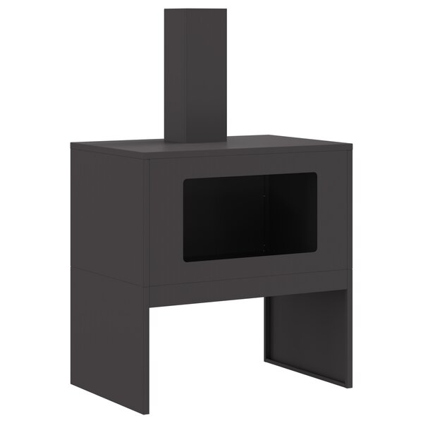 Feu de camp vidaXL avec cheminée Noir 60x40x96 cm Acier