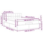 vidaXL Lit ottoman avec matelas et LED gris clair 140x190 cm tissu