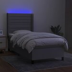 vidaXL Sommier à lattes de lit matelas LED Gris clair 100x200 cm Tissu