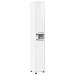 vidaXL Cabinet de salle de bain Blanc brillant 30 5 x 30 x 195 cm